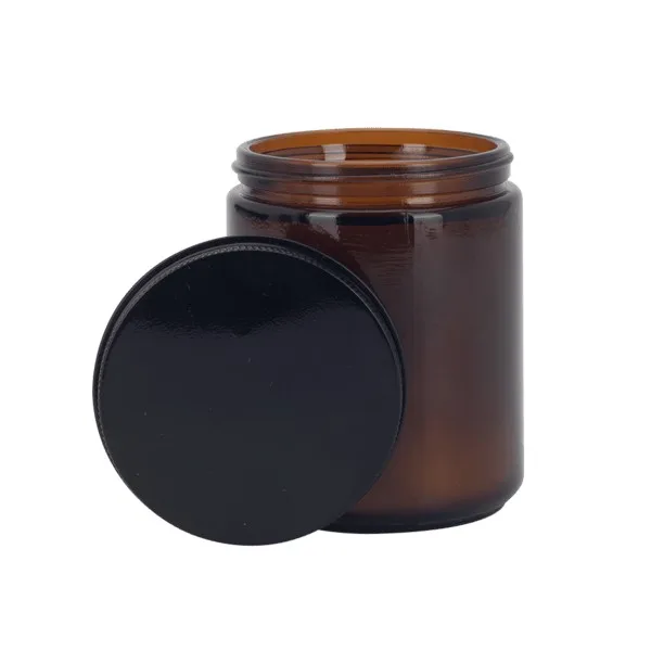 8 oz Amber Candle with Lid view 3