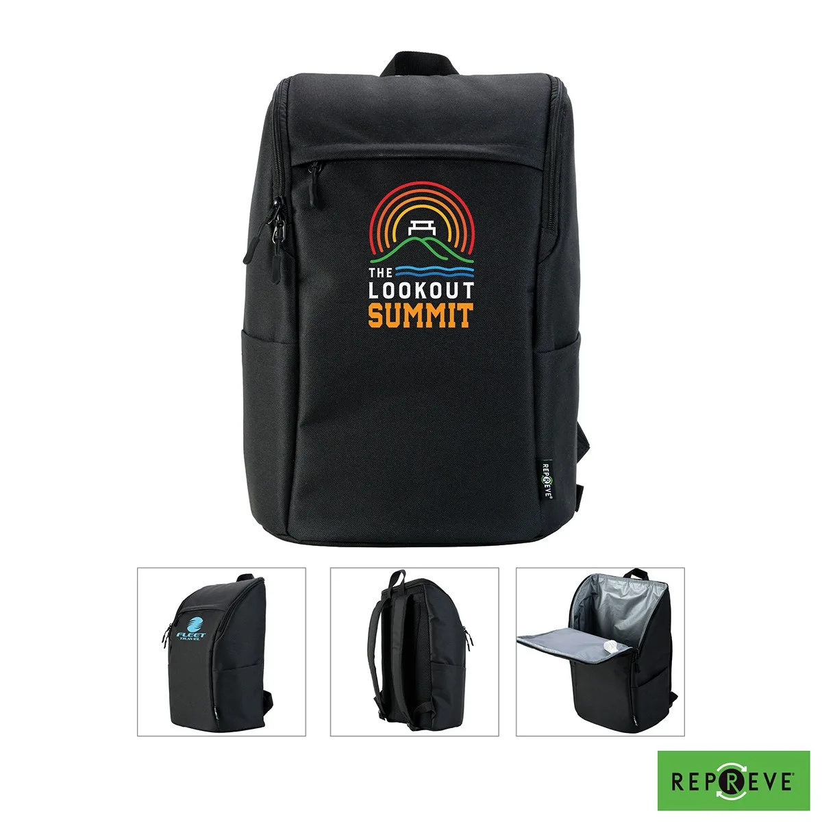 Coral Repreve RPET 20-Can Backpack Cooler view 2