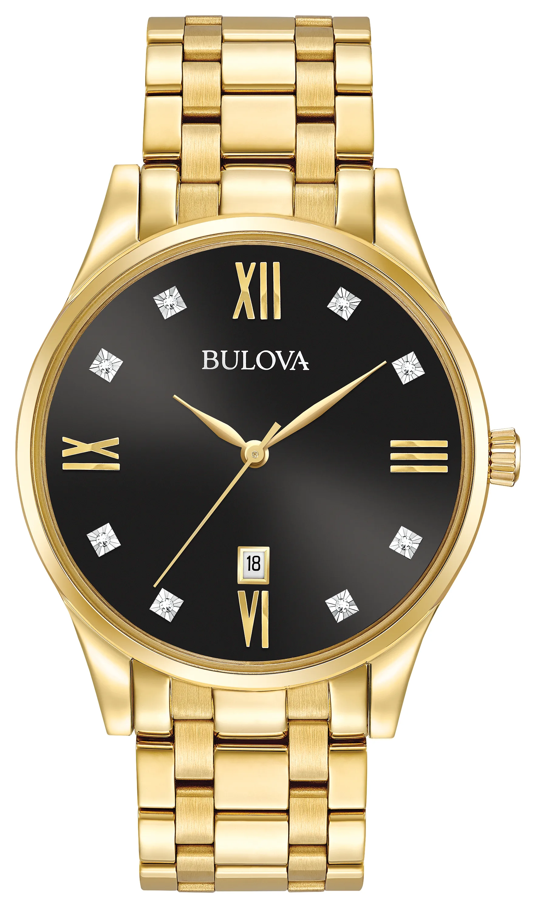 Bulova Watches Men's Diamond Collection Watch, Black Dial
