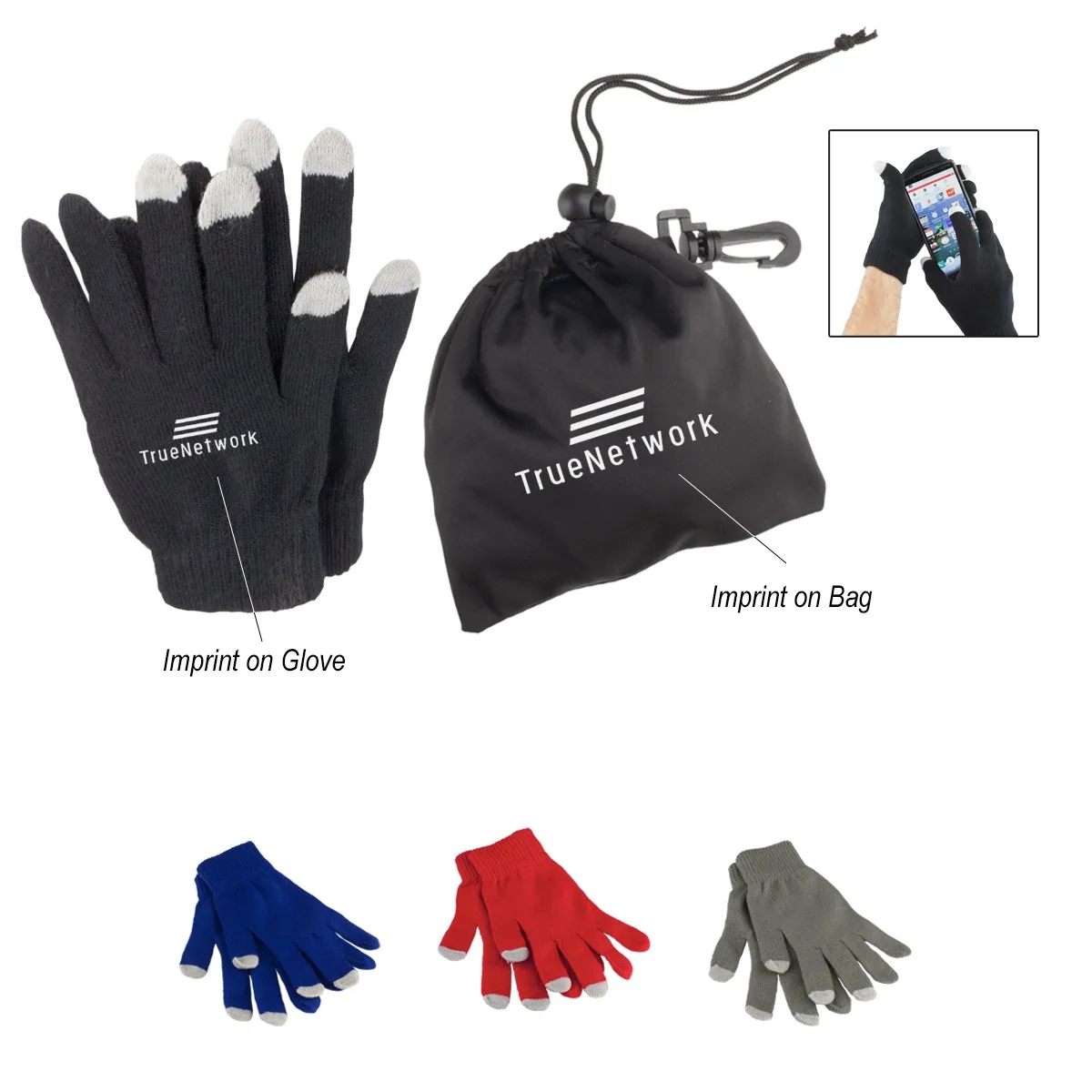 Touch Screen Gloves In Pouch view 2