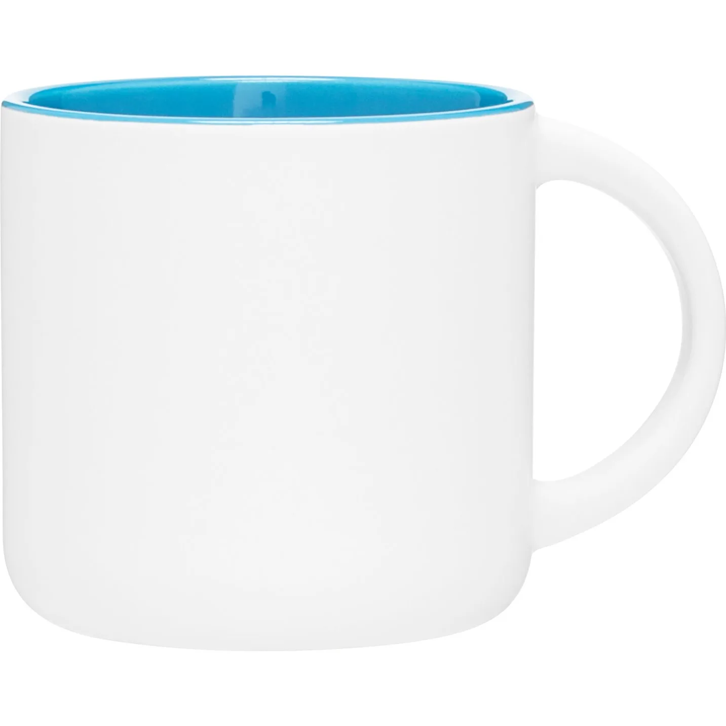 14 oz Minolo Ceramic Mug (Matte White/Sky Blue) view 2