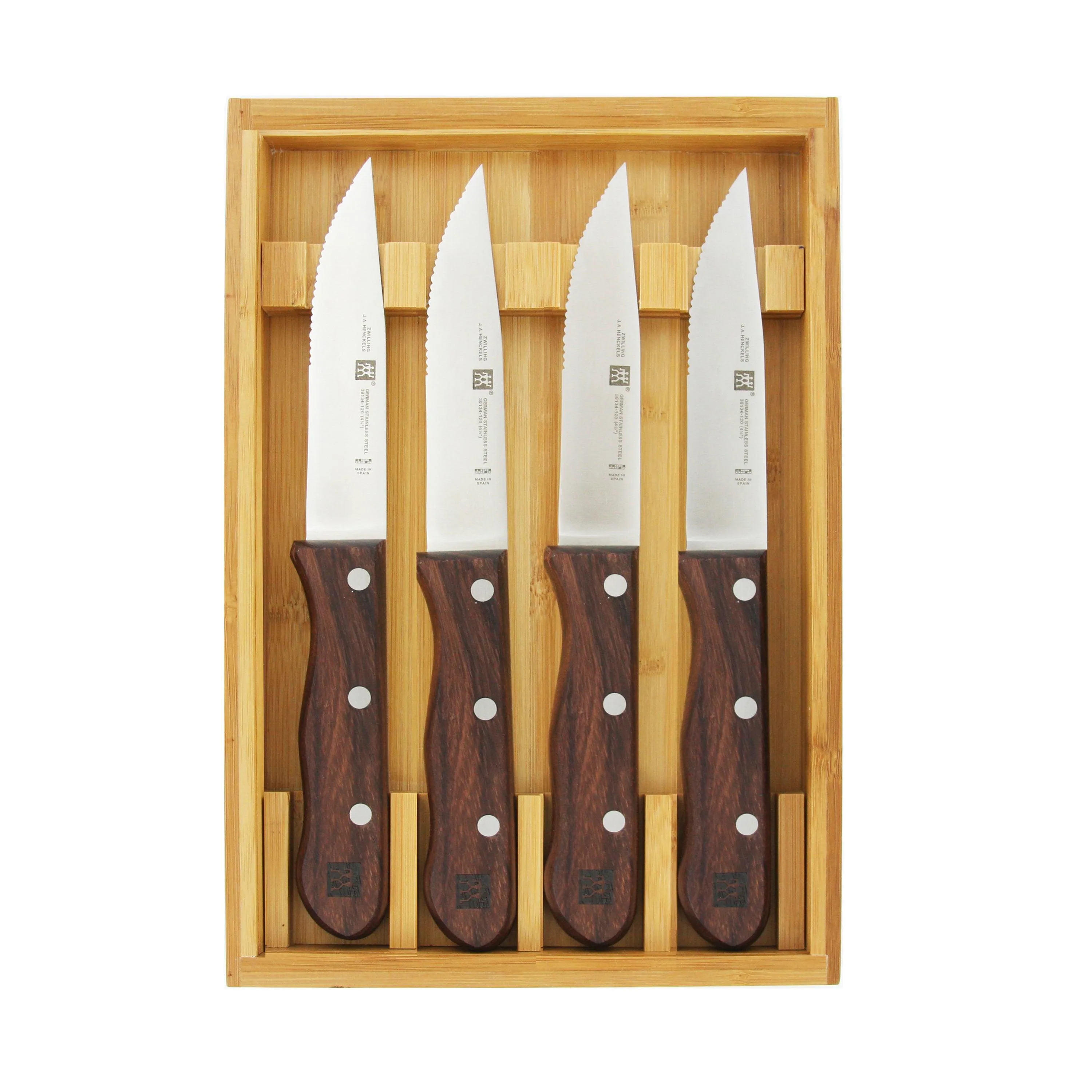 Zwilling 4Pc 4.5" Steakhouse Steak Knife Set W/ Storage Case
