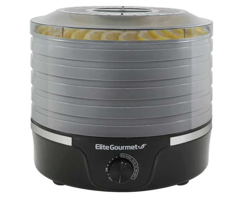 Elite 5-Tier Food Dehydrator W/ Temp Controls Black/Gray