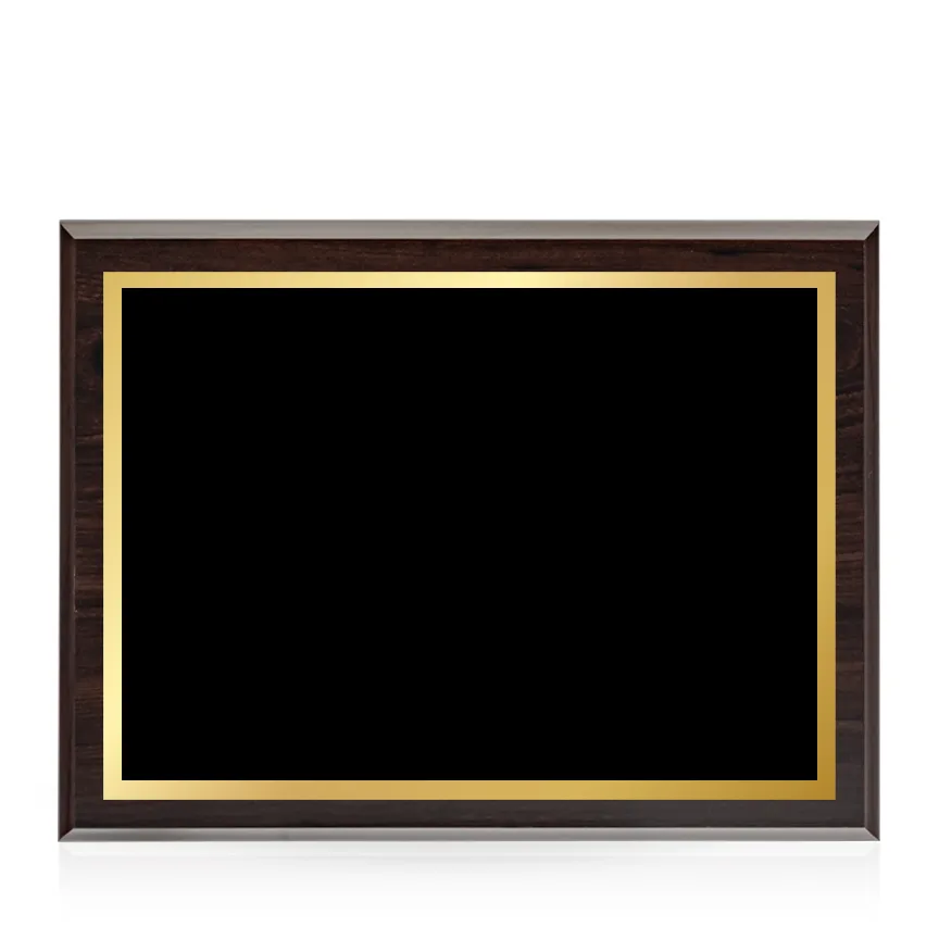 Bordeaux 9x12 Wood Plaque with Black and Gold Plate view 7