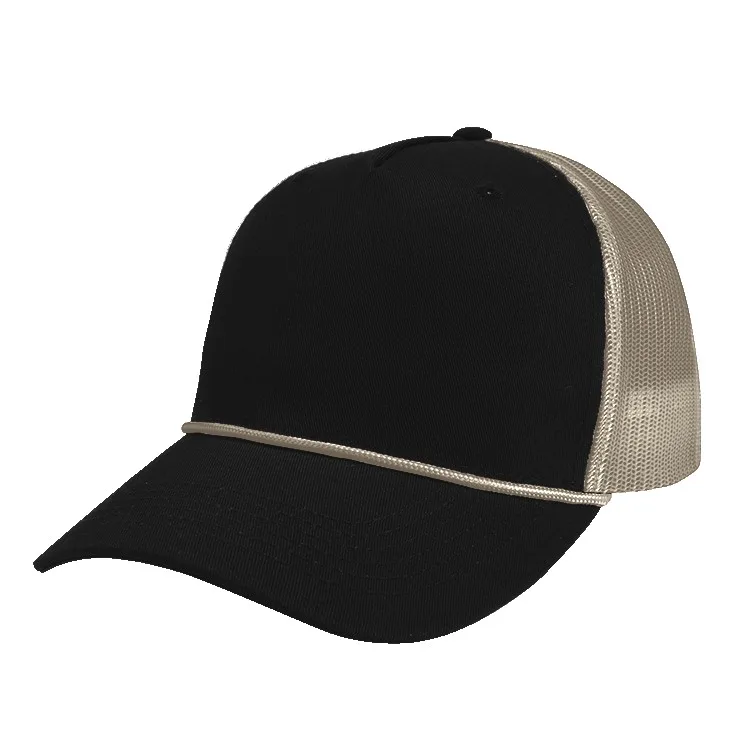 5-Panel Low-Profile Traditional Fit Mesh Back Cap with Rope Cap view 4