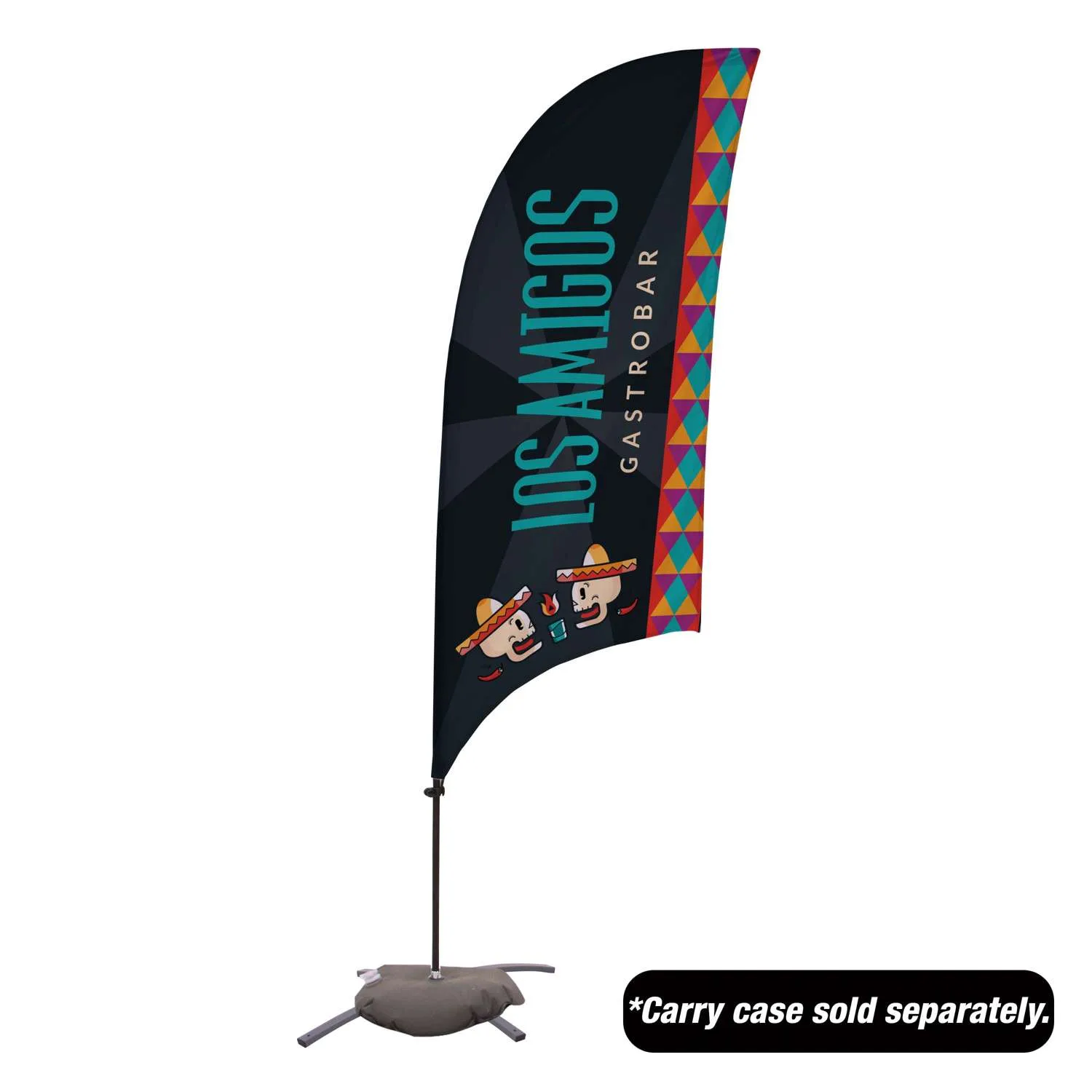 7.5' Value Razor Sail Sign Flag - 1-Sided with Cross Base