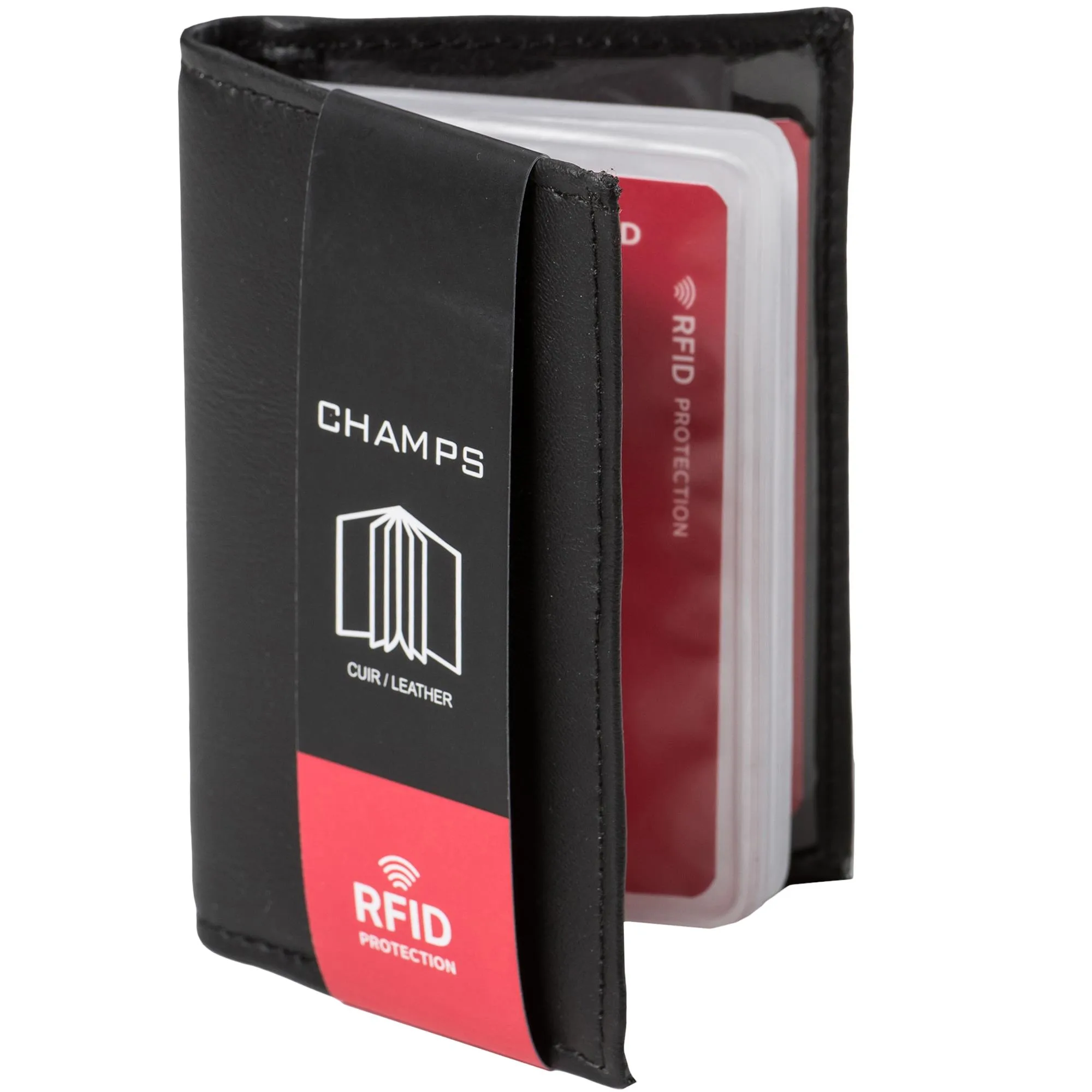 Champs Luggage Black Double Card/Id Holder Size 4"X5"X1.5"