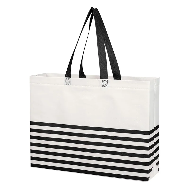 Non-woven Horizontal Stripe Tote Bag view 2