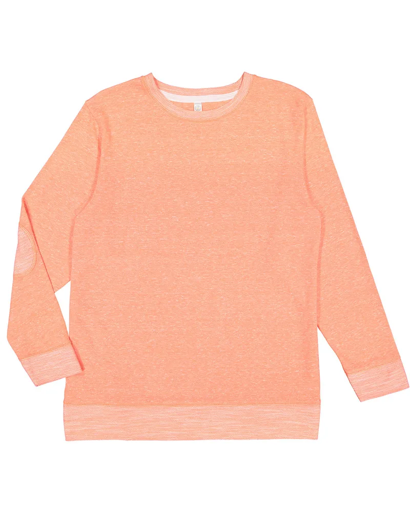 LAT Adult Harborside Melange French Terry Crewneck with Elbow Patches view 6