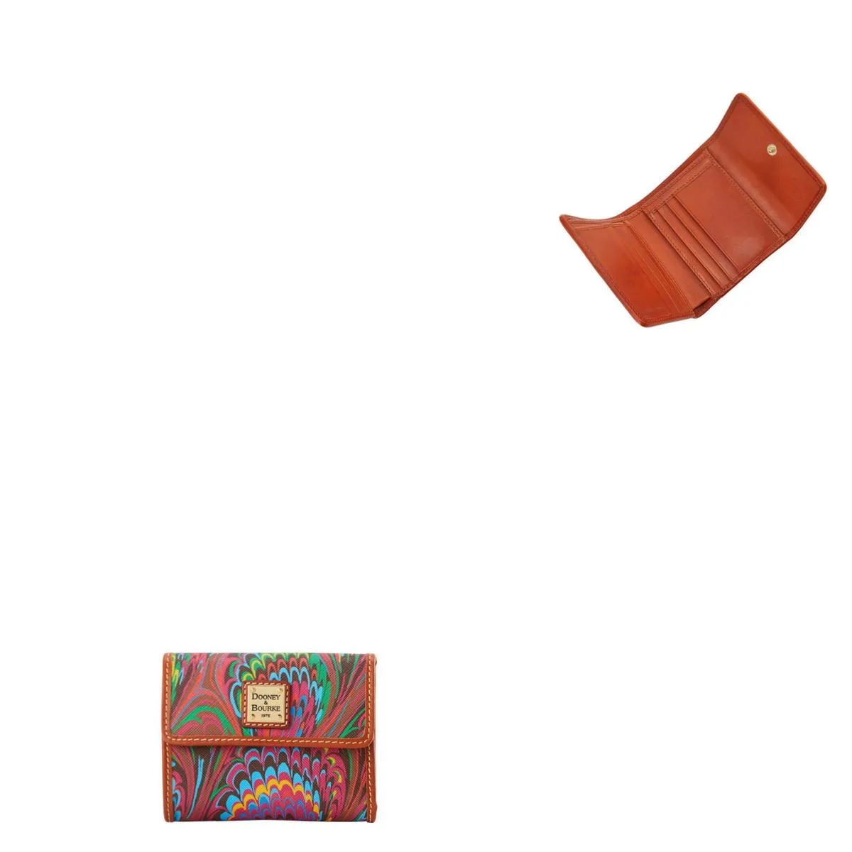 Dooney & Bourke Plumes Small Flap Wallet - Brown
