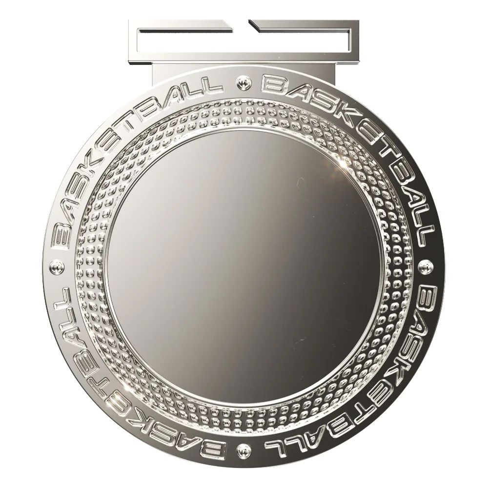 Dual Plated Basketball Medallions 3" view 2