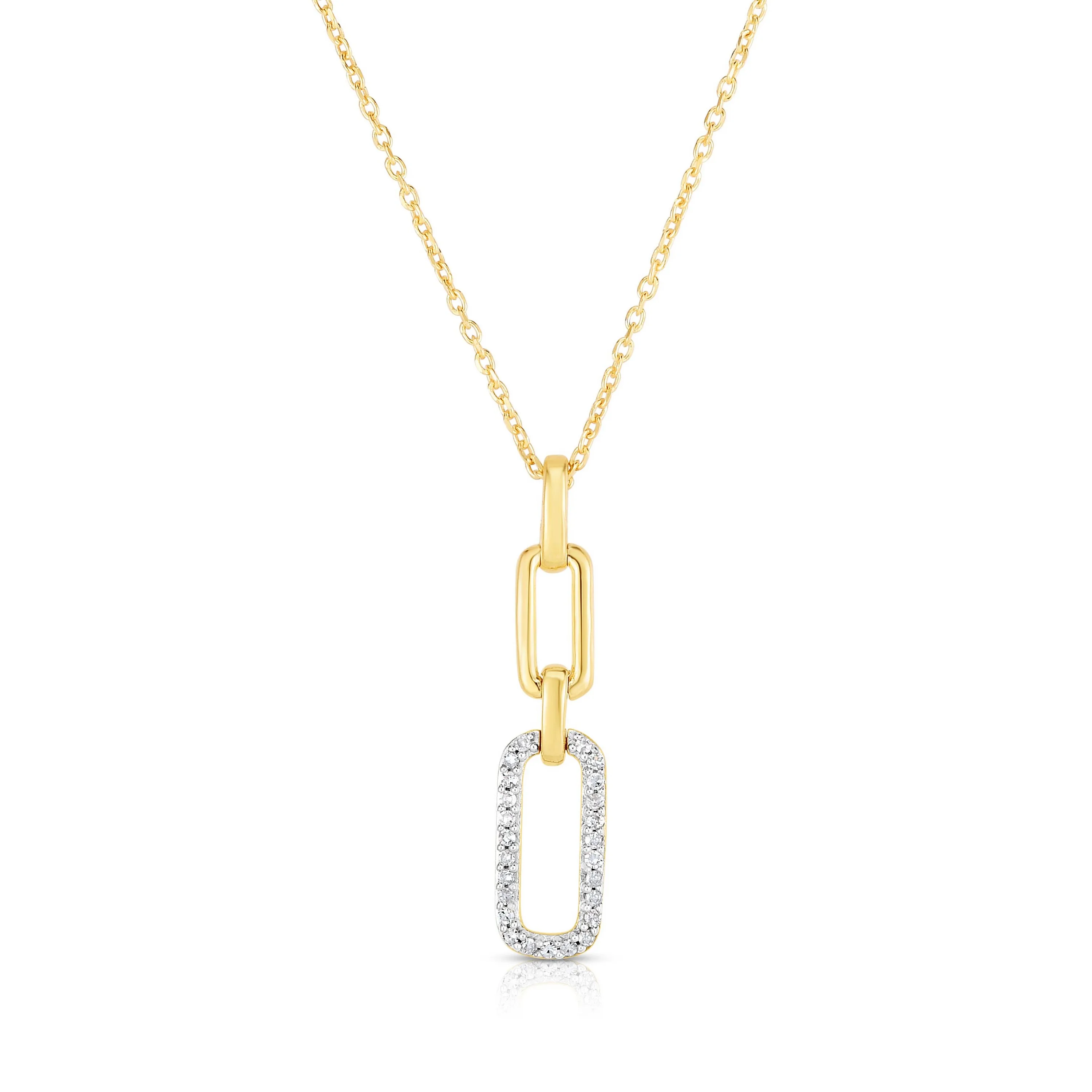 Jilco Inc Diamond Paperclip Pendant Necklace