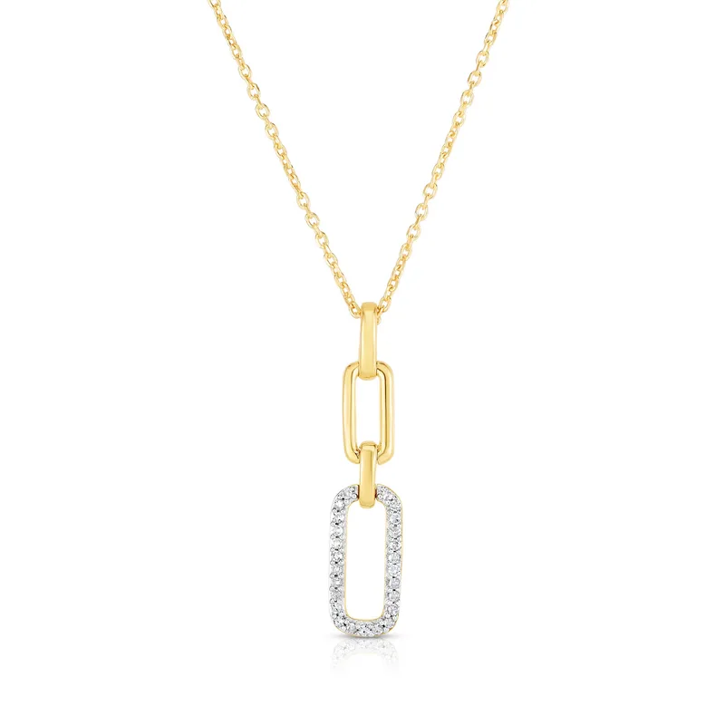 Jilco Inc Diamond Paperclip Pendant Necklace