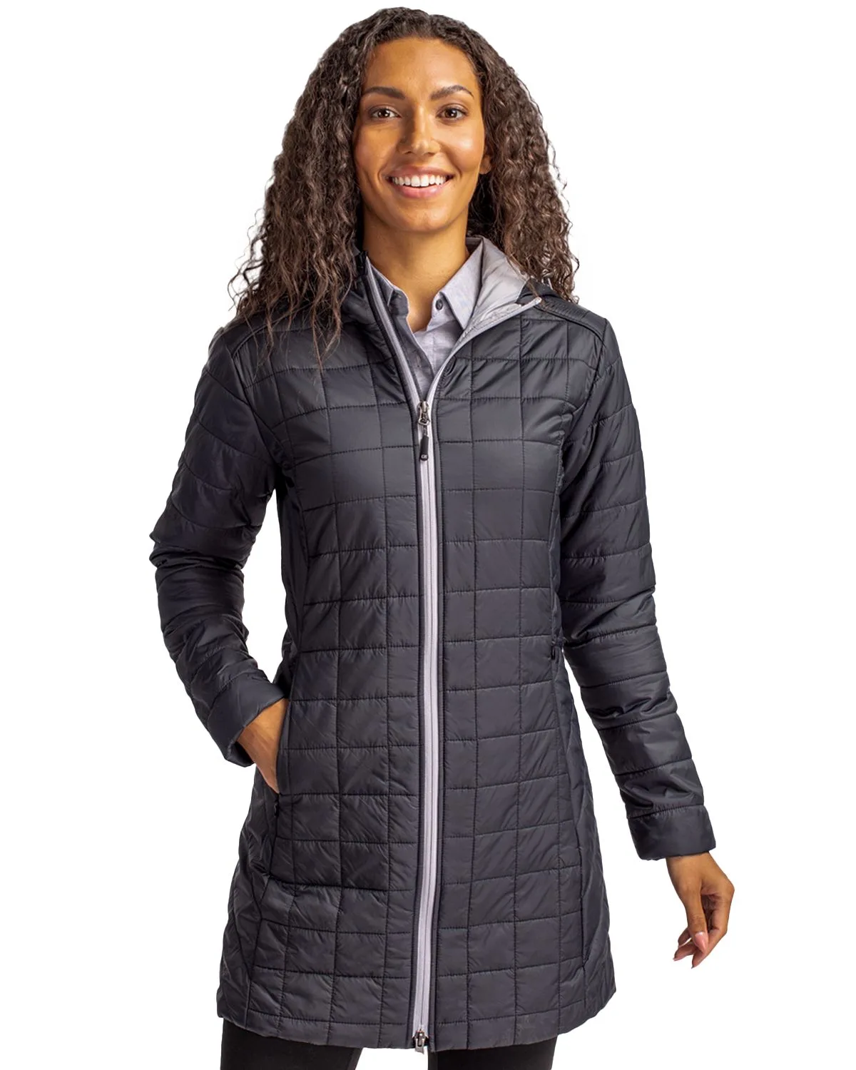 Cutter & Buck Rainier PrimaLoftÂ® Womens Eco Insulated Hooded Long Coat