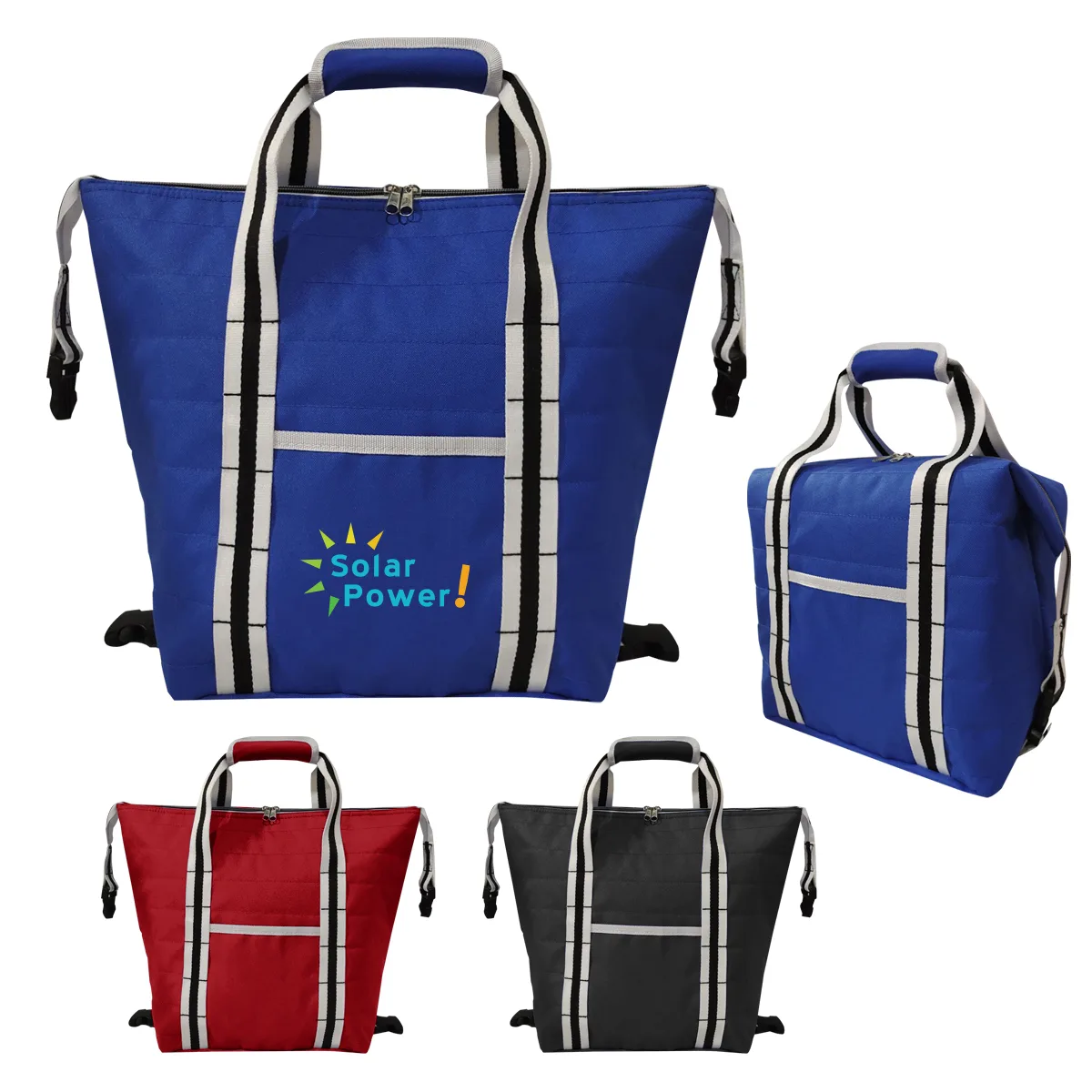 Express Lunch Expandable Cooler Bag — Black With White