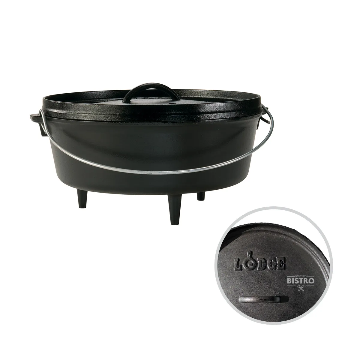 Lodge - 12-Inch, 6-Quart Cast Iron Camp Dutch Oven