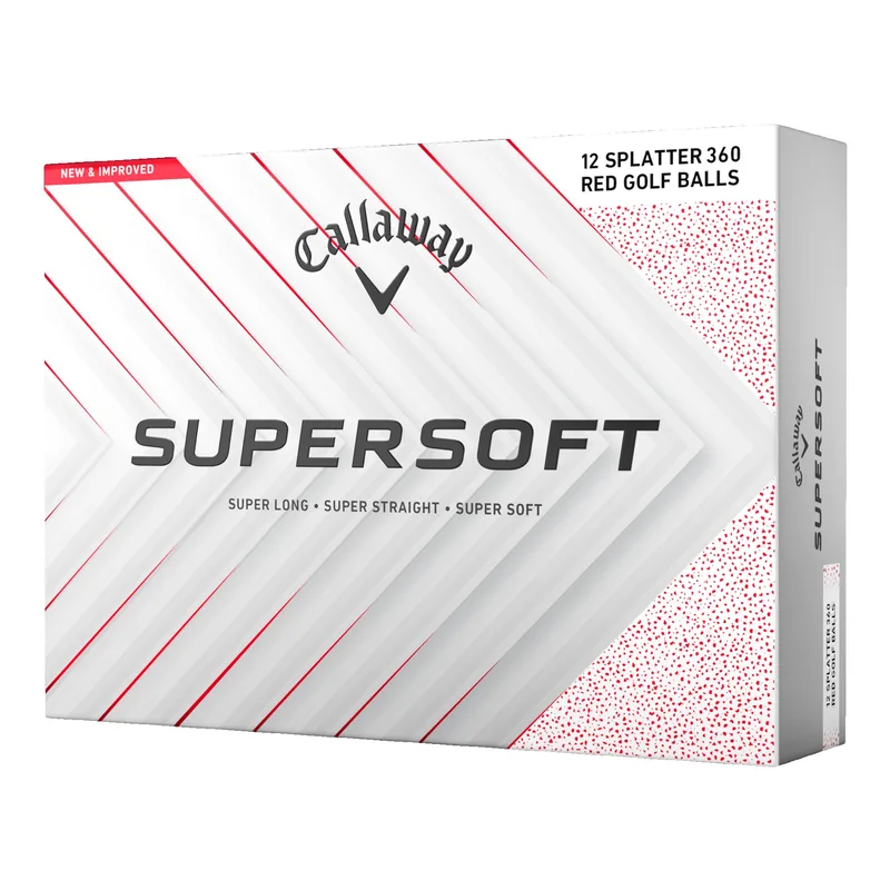 Callaway Supersoft Splatter 360 Golf Balls - Red Splatter