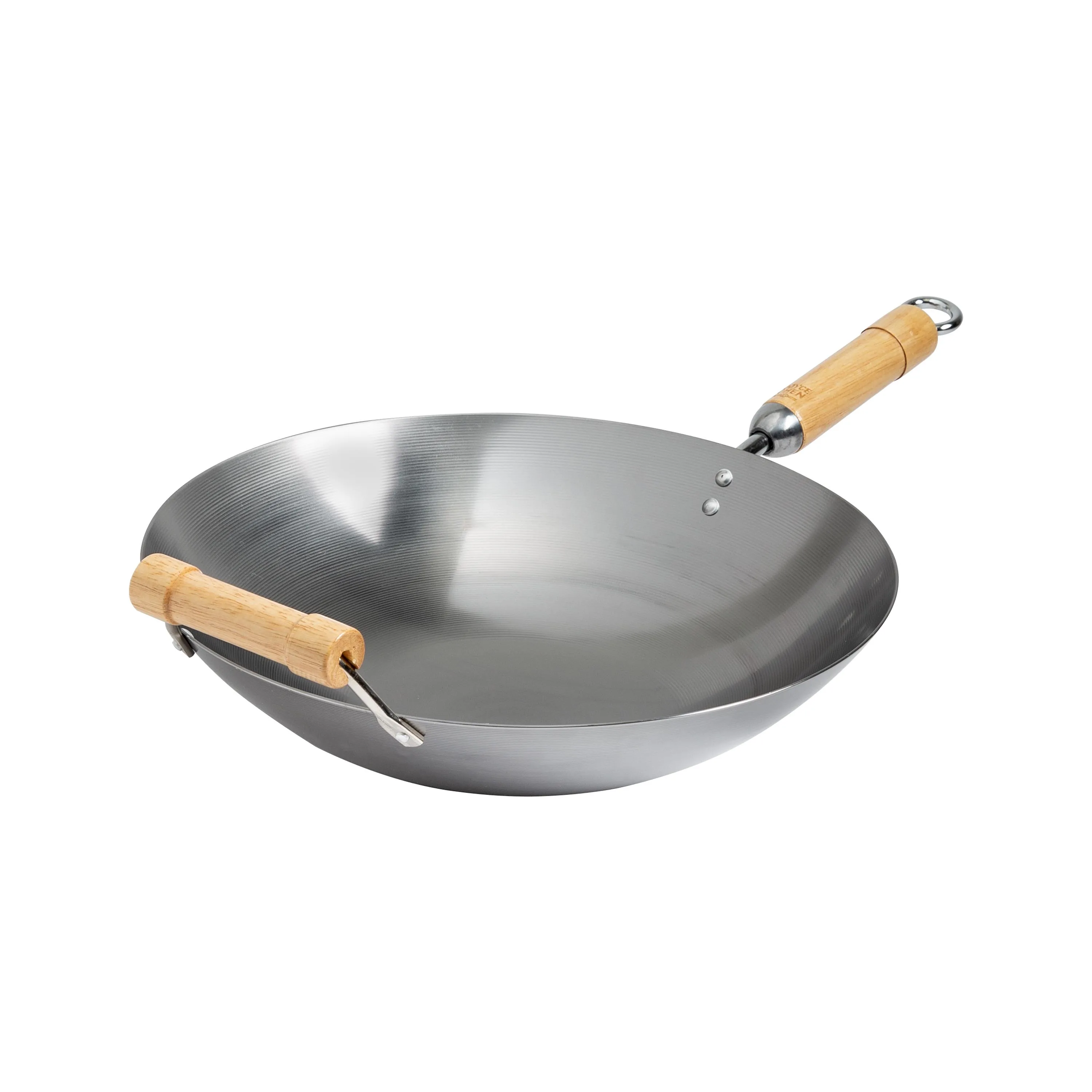 KitchenSupply Joyce Chen - Classic Series 14-Inch Round Bottom Carbon Steel Wok W/Birch Handles
