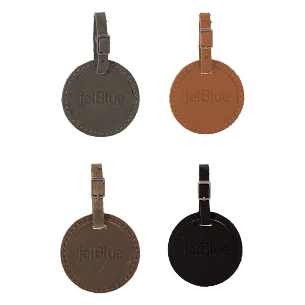 Culver Round Leather Luggage Tag view 2