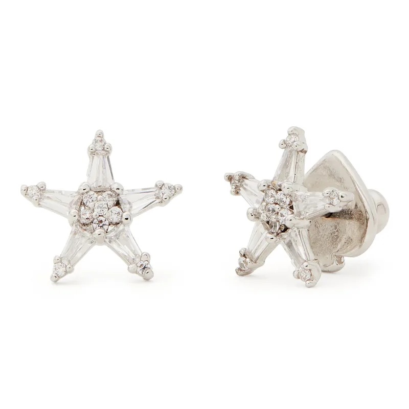 kate spade new york Starring Star Studs - Clear Silver
