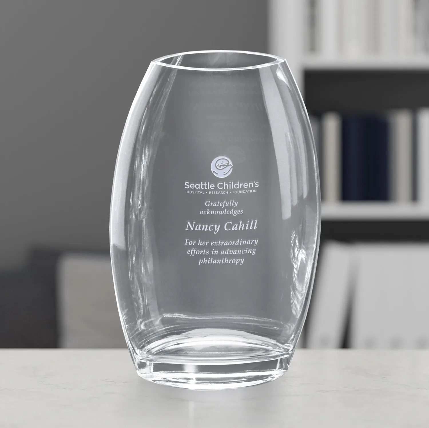Clear Oval Vase 8-1/2"