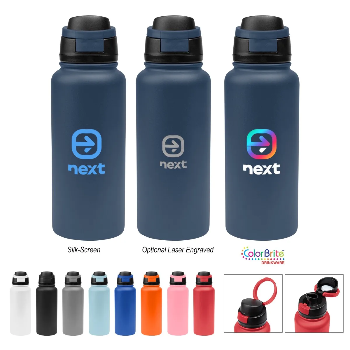 32 Oz. Pop Sip Recycled Stainless Steel Bottle view 2