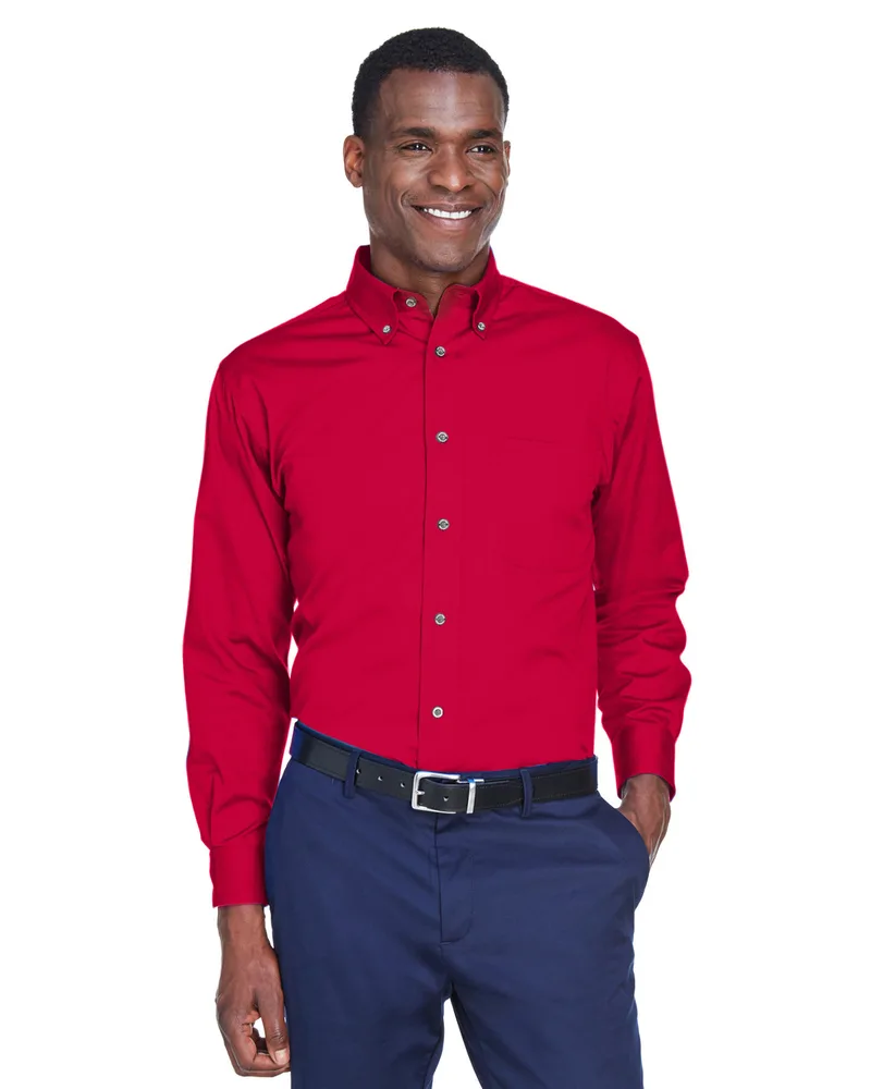 Harriton Men's Easy Blend™ Long Sleeve Twill Shirt view 7