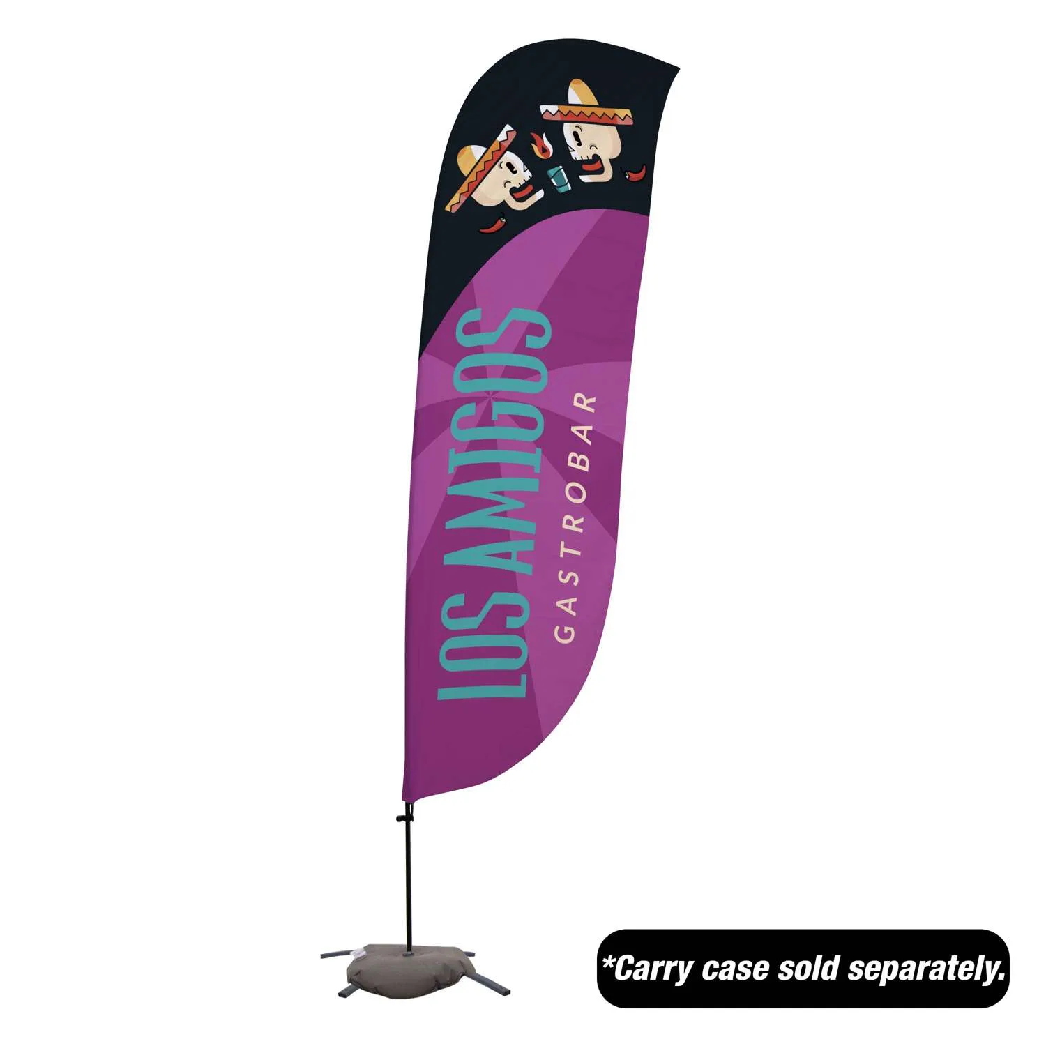 10.5' Value Feather Sail Sign Kit Single-Sided w/ Cross Base