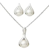 Jilco Inc 6MM Pearl Earring & Necklace Set