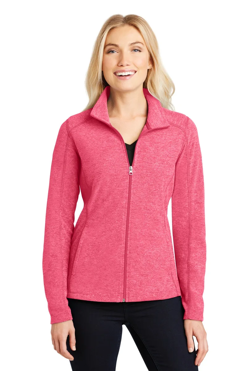Port Authority® Women's Heather Microfleece Full-Zip Jacket. view 4