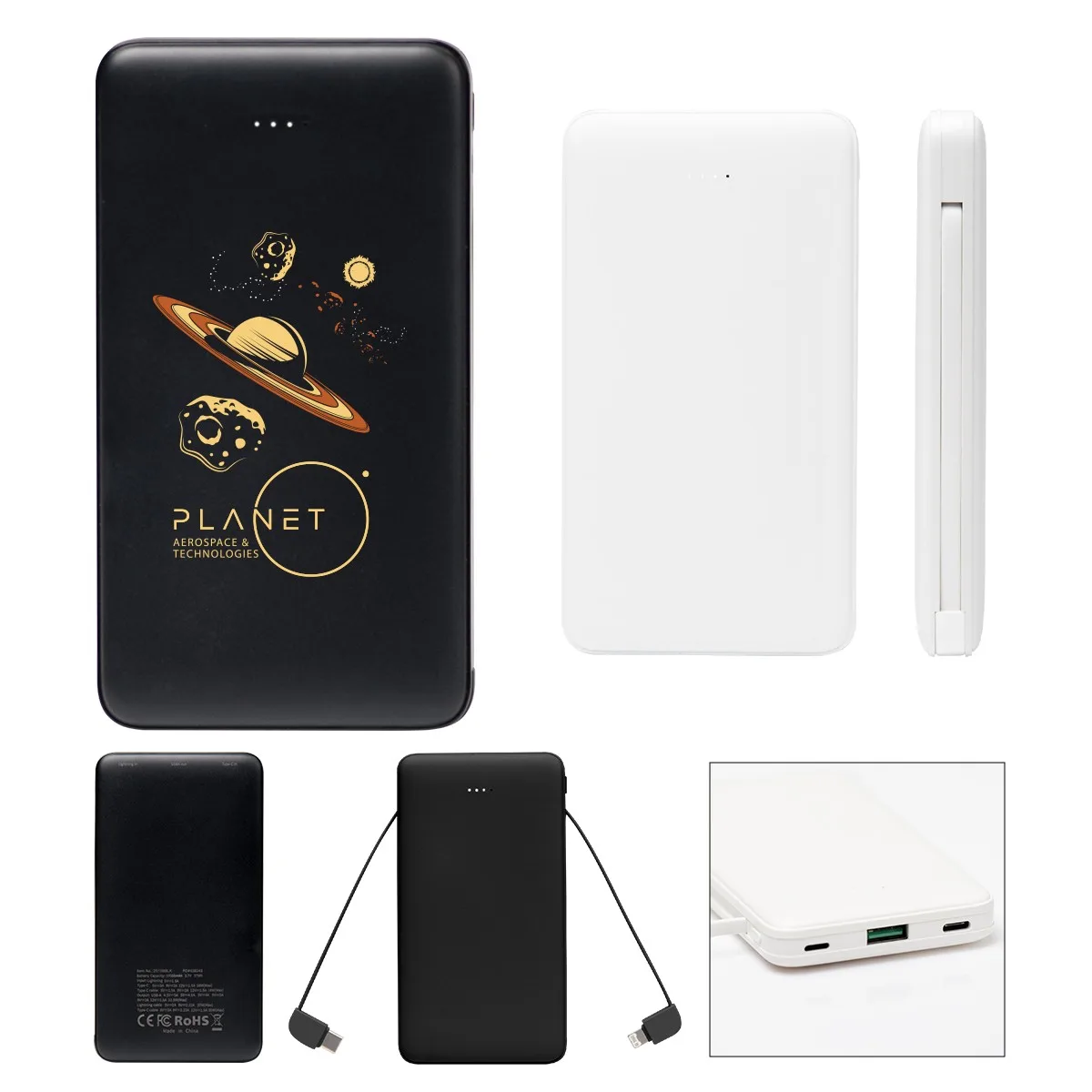 10,000 Mah Power Bank With Integrated Cables view 2