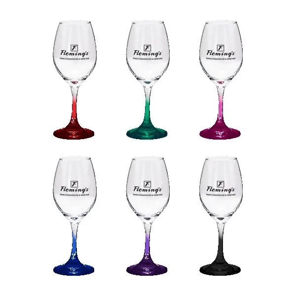 Chilled 10 oz Rioja White Wine Glasses with Color Bottom