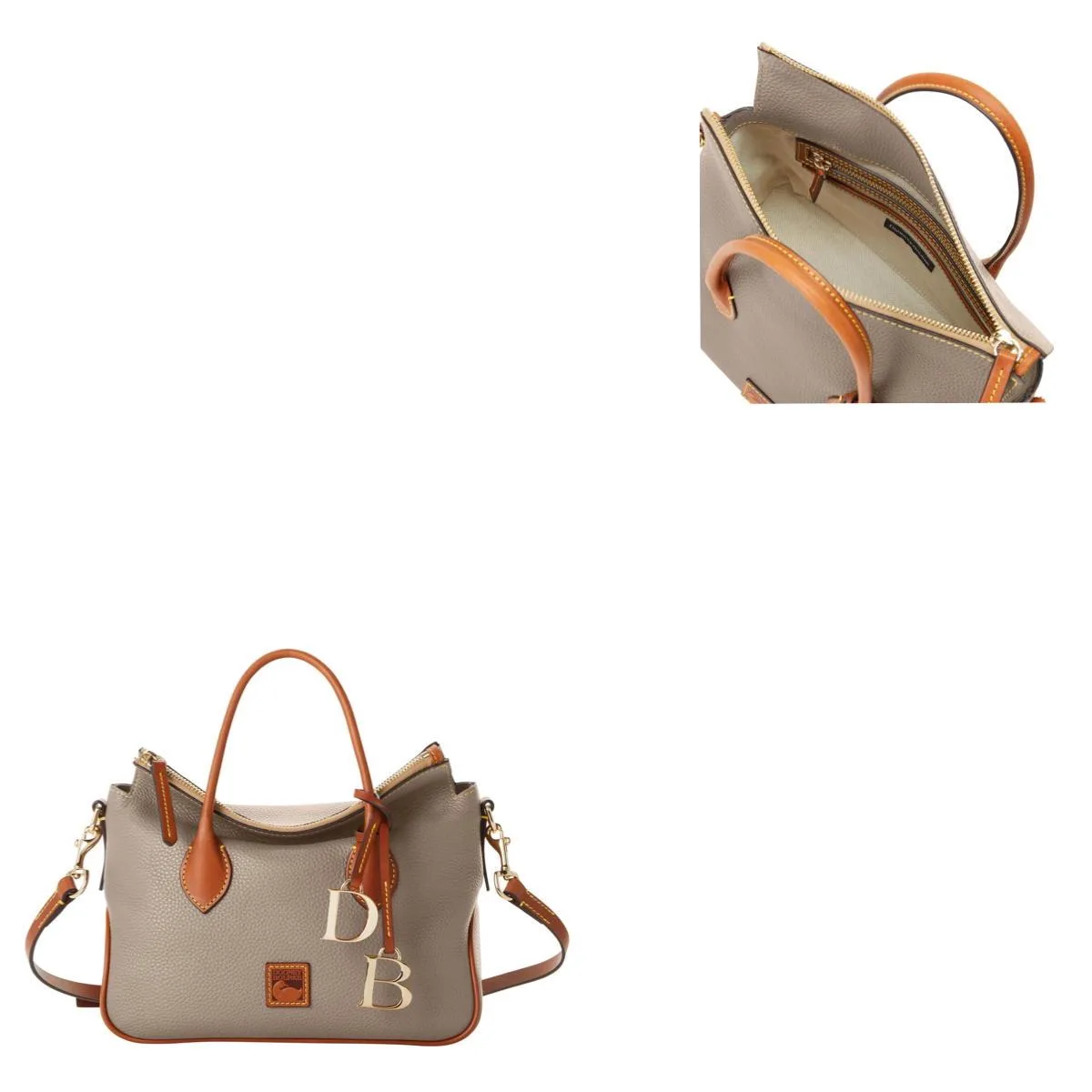 Dooney & Bourke Taupe Pebble Grain Satchel