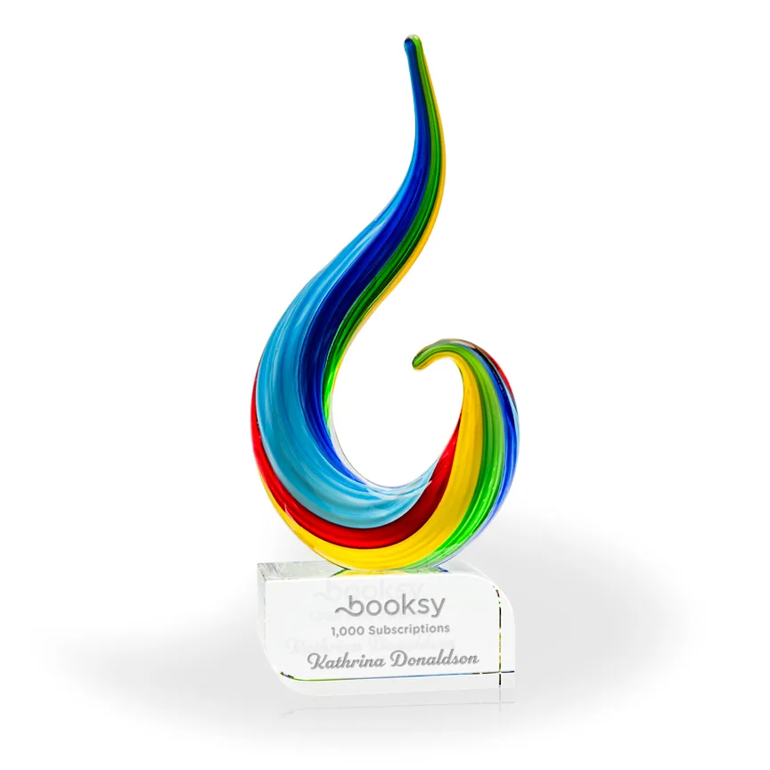 Brandon Art Glass Award - Clear Oblong Base