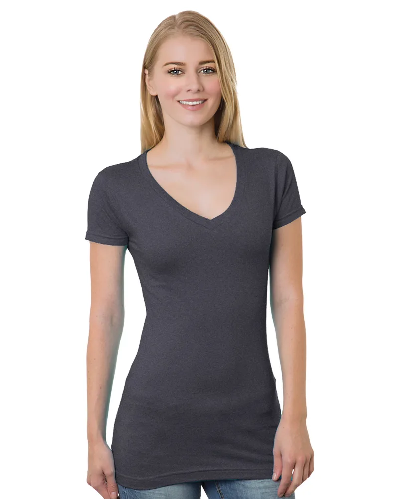 BAYSIDE Ladies' USA Made V-Neck T-Shirt view 5