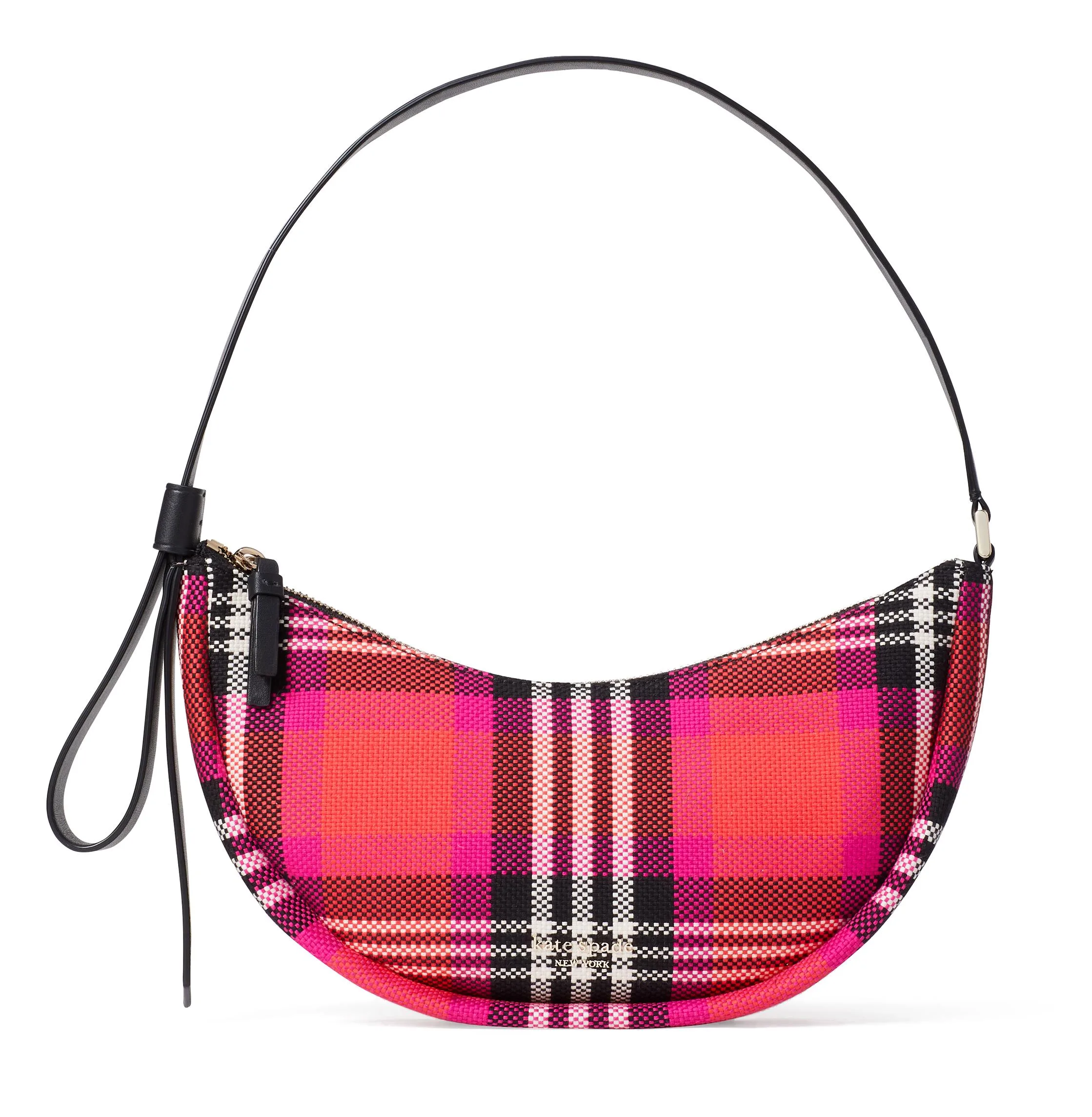 kate spade new york Smile Foliage Plaid Small Shoulder Bag - Pink Multi