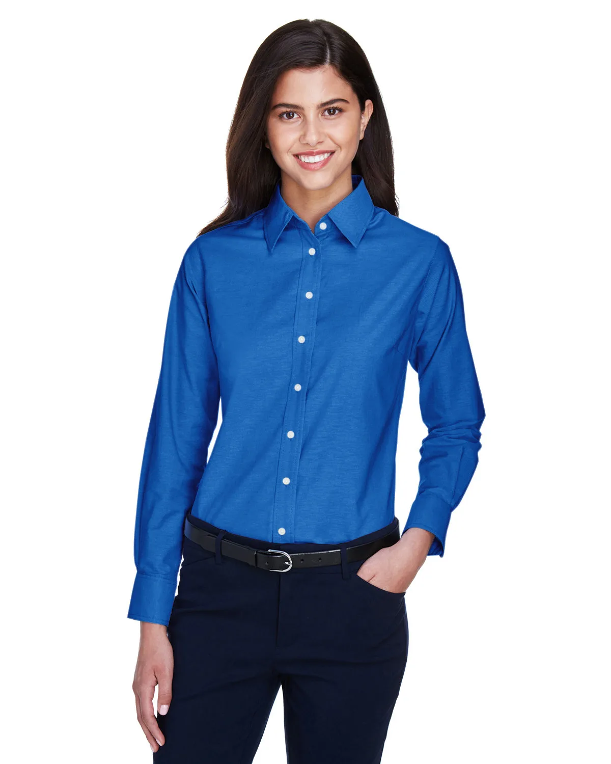 Harriton Women's Long Sleeve Oxford Dress Shirt