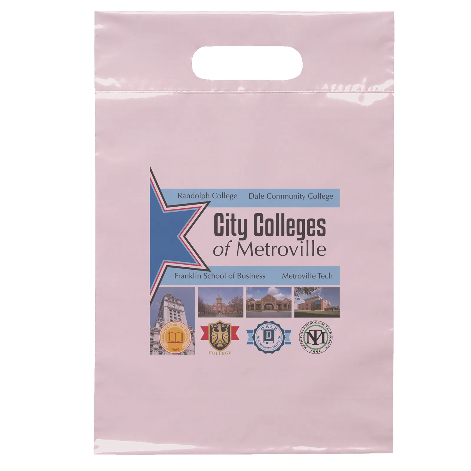 Die Cut Handle Bag - Dynamic Color (9 1/2" x 14")