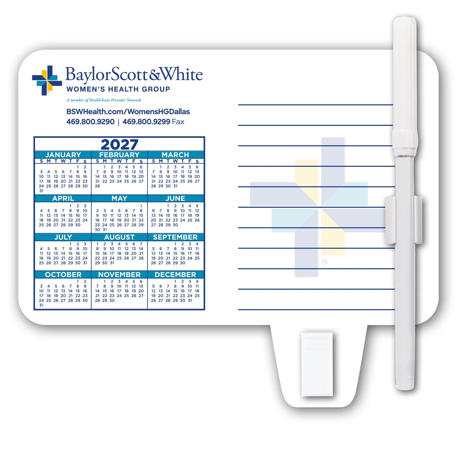 Calendar / Memo Magnet with Clip view 2