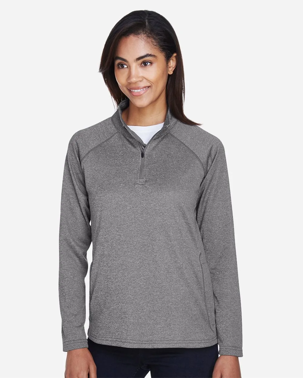 Devon and Jones® Women's Stretch Tech-Shell® Compass Quarter-Zip Pullover Sweaters view 2