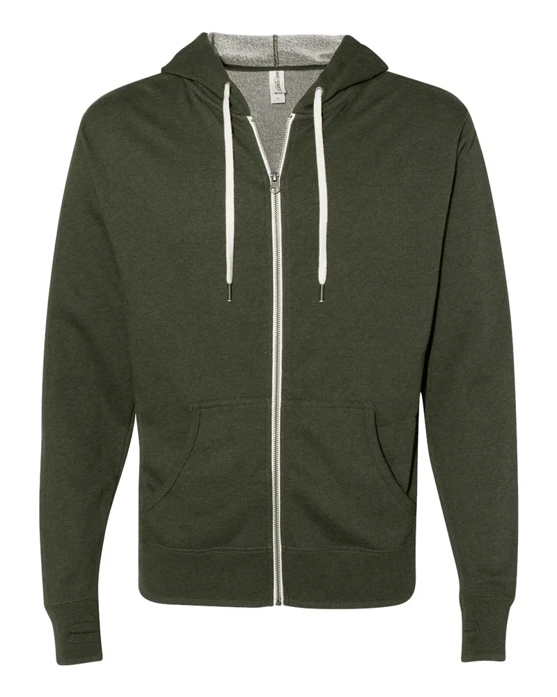 Independent Trading Co.® Unisex Heathered French Terry Full-Zip Hooded Sweatshirt view 7
