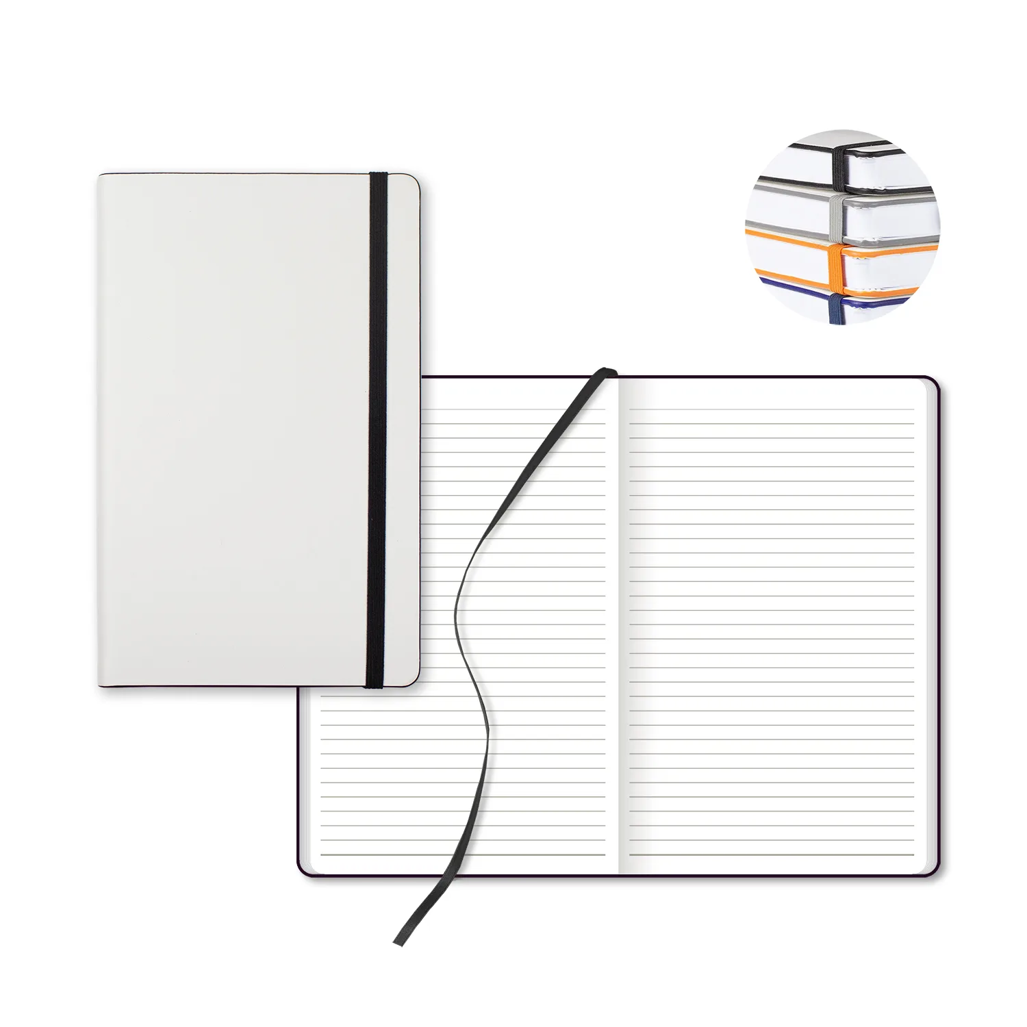 Castelli White Laser Medio Lined White Page Journal view 2