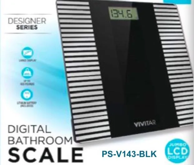 Health, Beauty & Fitness Black Designer Bathroom Digital Scale