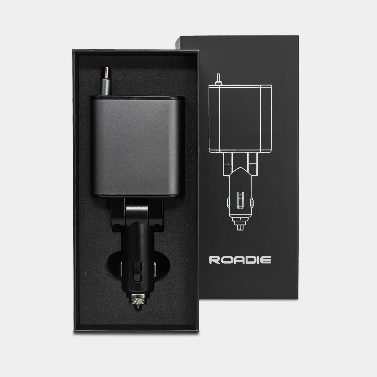 Roadie - 45 W CAR CHARGER WITH DUAL USB PORTS + RETRACTABLE CABLES view 2