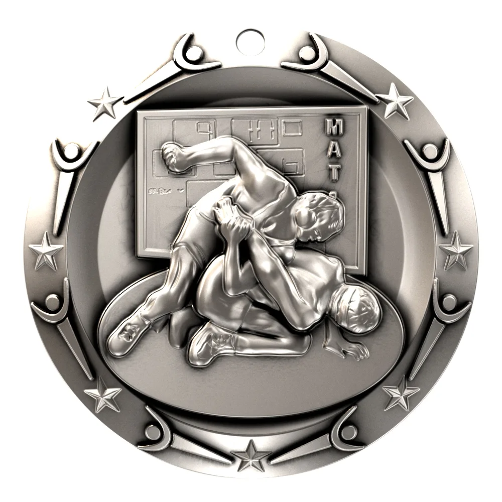 Antique Wrestling World Class Medallion (3") view 4