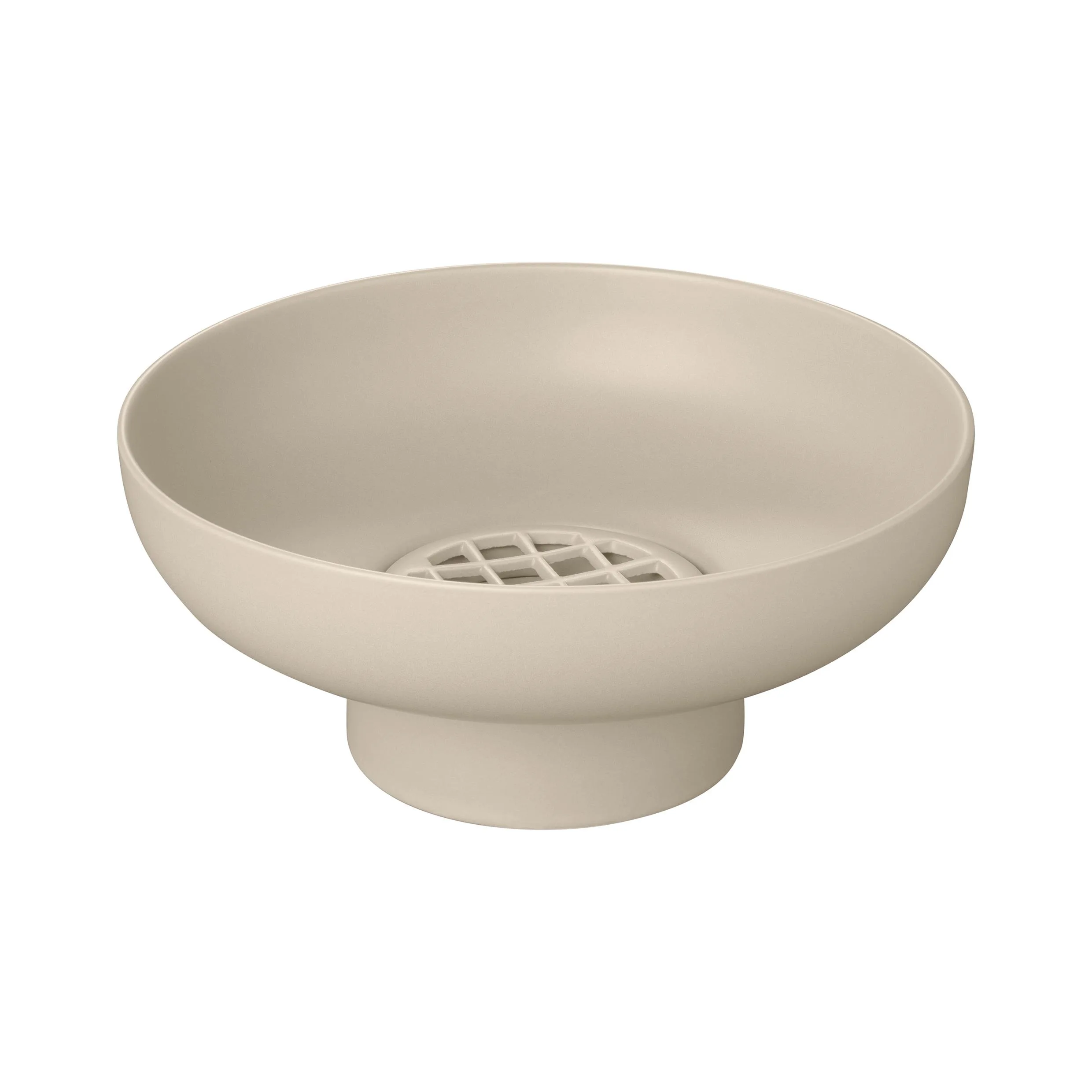 Blomus Miyabi Ceramic Vase - Low w/Flower Grid - Nomad Beige