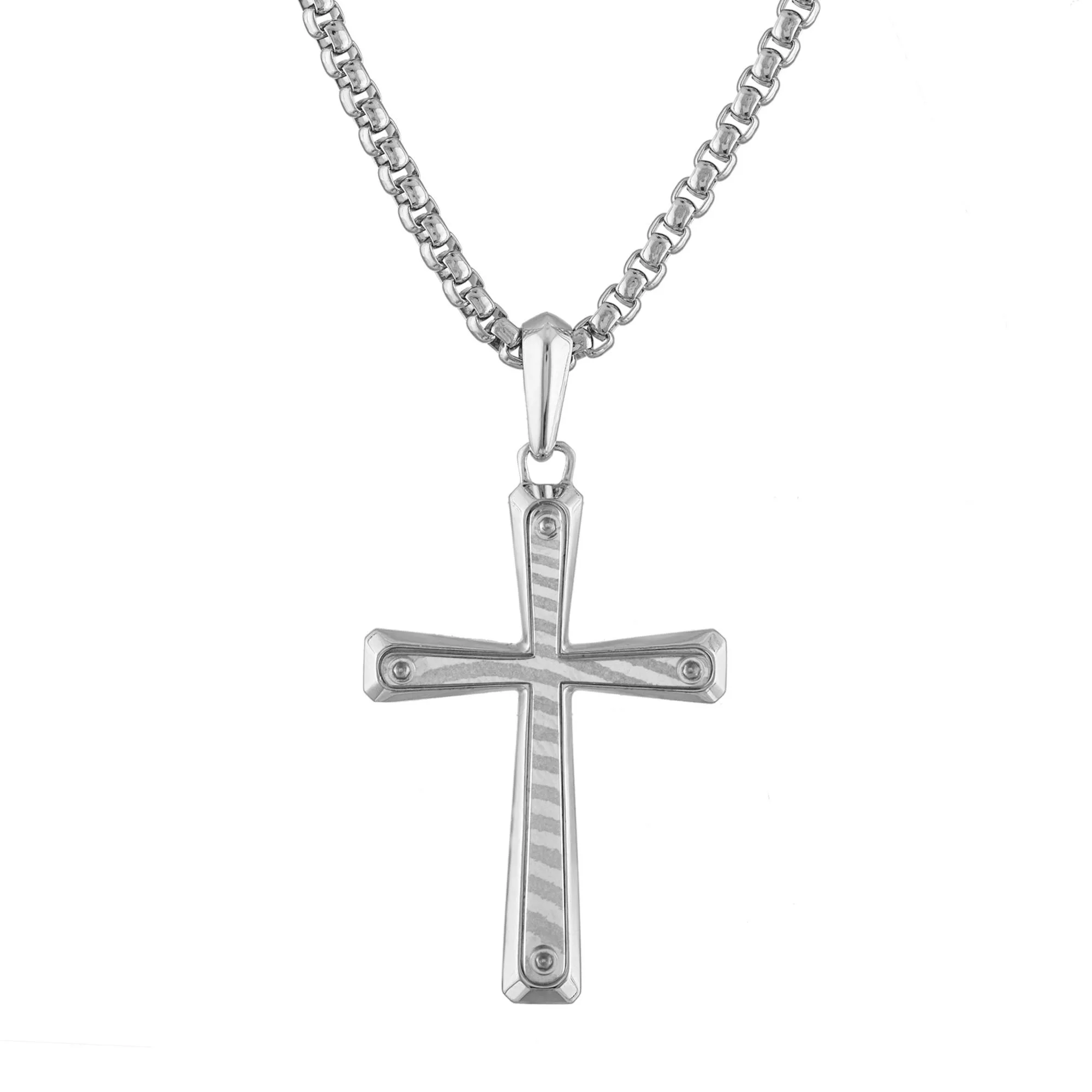 Bulova Jewelry Icon Sterling Silver Pendant Box Link Chain