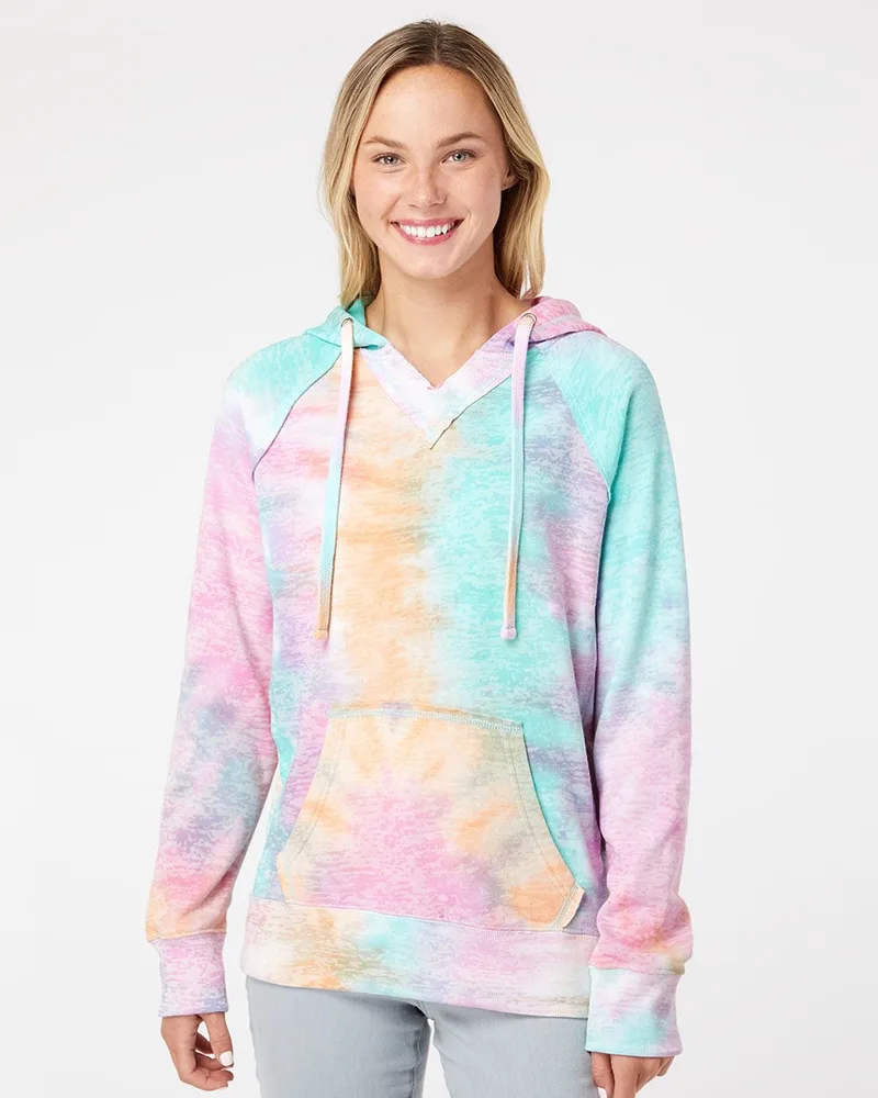 MV Sport® Women's Courtney Burnout V-Notch Hooded Sweatshirt view 2