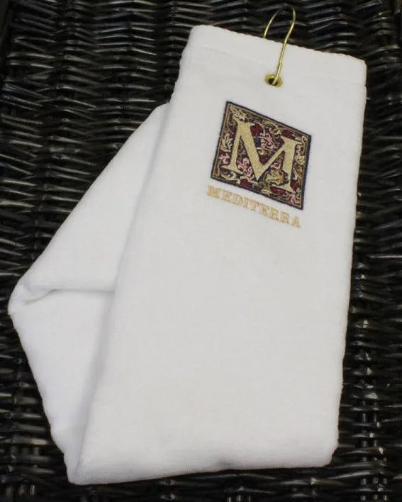 Turkish Signature™ Ultraweight Golf Towel (White)