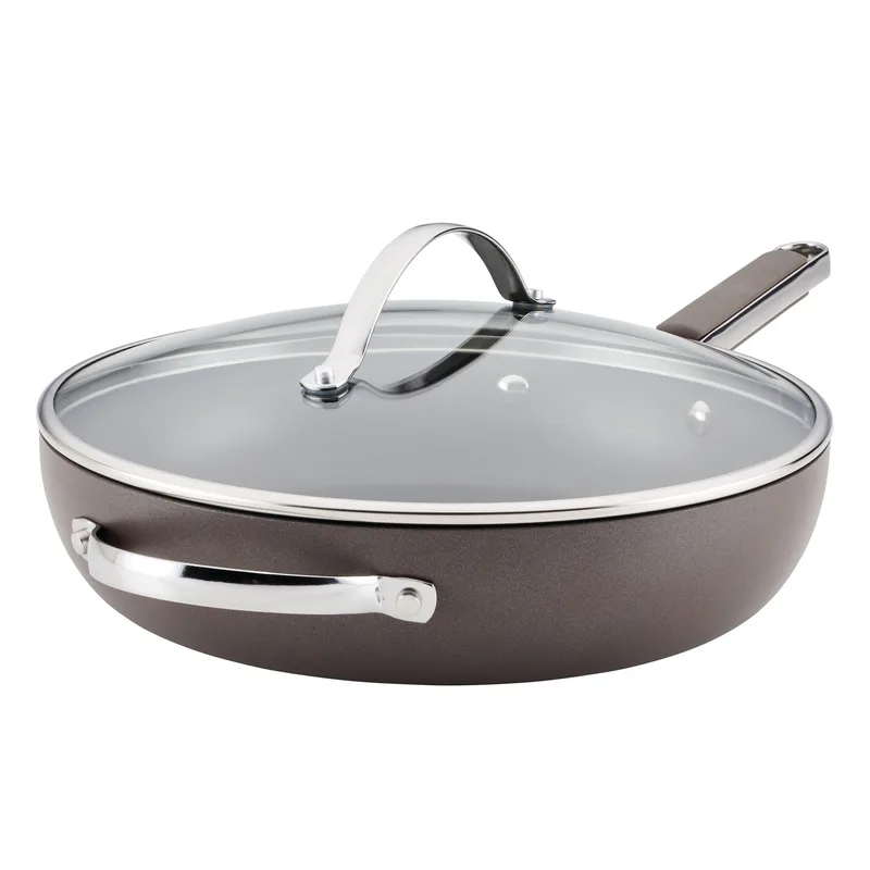 Ayesha Curry 12" Professional Hard Anodized Deep Fry Pan W/ Lid